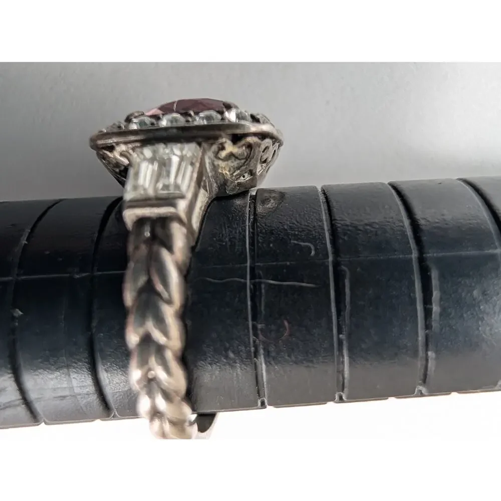 Brighton Elegant Pink Cushion Cut Halo Ring Size 7 Fashion Jewelry